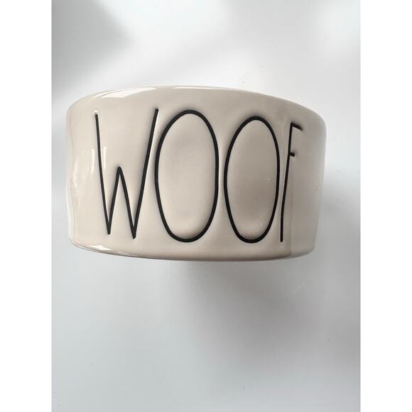 Rae Dunn Dog Bowl Woof Orange Lining Water Food Puppy Pets - Picture 2 of 5